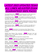 LATEST 2023 UPDATED TEXAS ALL LINES ADJUSTER EXAM GUARANTEED 100% PASS!!