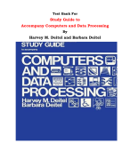 Test Bank For Study Guide to  Accompany Computers and Data Processing By Harvey M. Deitel and Barbara Deitel |All Chapters, Complete Q & A, Latest|