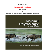 Test Bank For Animal Physiology 4th Edition By Richard W. Hill, Gordon A. Wyse, Margaret Anderson |A