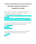 ATI PN FUNDAMENTALS EXAM WITH NGN | 2023-2024 VERSION | GRADED A+ | VERIFIED ANSWERS