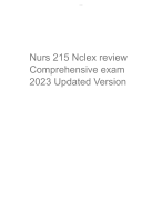 Nurs 215 Nclex review Comprehensive exam 2023 Updated Version 