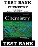 TEST BANK CHEMISTRY 9TH EDITION, STEVEN S. ZUMDAHL, SUSAN A. ZUMDAHL Chemistry, 9th Edition, Zumdahl, Test Bank 