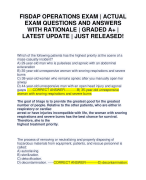 FISDAP OPERATIONS EXAM | ACTUAL EXAM QUESTIONS AND ANSWERS WITH RATIONALE | GRADED A+ | LATEST UPDATE | JUST RELEASED!