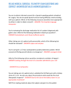 RELIAS MEDICAL SURGICAL-TELEMETRY EXAM QUESTIONS AND CORRECT ANSWERS(DETAILED ANSWERS)|GRADED A+