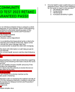 NEW!! ATI COMMUNITY PROCTORED TEST 2023 RETAKE-GUIDE GUARANTEED PASS!!