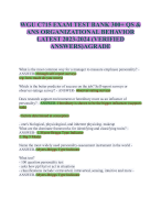 WGU C715 EXAM TEST BANK 300+ QS & ANS ORGANIZATIONAL BEHAVIOR 2023-2024