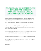 NBCRNA Review 400 QUESTIONS AND DETAILED AND CORRECT ANSWERS   ALREADY A GRADE |BRAND NEW2023-2024