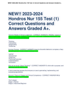 NEW!! 2023-2024 Hondros Nur 155 Test (1) Correct Questions and Answers Graded A+.