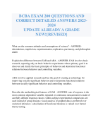 BCBA EXAM 200 QUESTIONS AND CORRECT DETAILED ANSWERS 2023-2024 UPDATE ALREADY A GRADE NEW!
