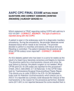 AAPC CPC FINAL EXAM ACTUAL EXAM  QUESTIONS AND CORRECT ANSWERS (VERIFIED  ANSWERS) |ALREADY GRADED A+