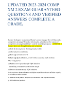 UPDATED 2023-2024 COMP XM 2 EXAM GUARANTEED QUESTIONS AND VERIFIED ANSWERS COMPLETE A GRADE.