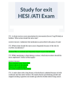 ALL HESI EXIT Questions and Answers Test Bank; A+ Rated Guide (2023) ALREADY GRADED A+BRAND NEW!!
