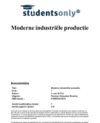 Moderne industriële productie Samenvatting