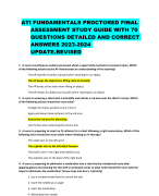 ATI FUNDAMENTALS PROCTORED FINAL ASSESSMENT STUDY GUIDE WITH 70 QUESTIONS DETAILED AND CORRECT ANSWERS 2023-2024 UPDATE.REVISED