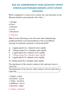 BIOS 252 COMPREHENSIVE EXAM 2023 LATEST UPDATE VERIFIED QUESTIONS AND ANSWERS LATEST UPDATE 2023/2024