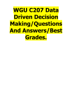 WGU C207 Data Driven Decision Making/Questions And Answers/Best Grades