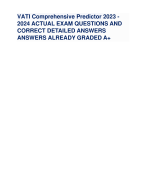 VATI Comprehensive Predictor 2023 - 2024 ACTUAL EXAM QUESTIONS AND CORRECT DETAILED ANSWERS ANSWERS ALREADY GRADED A+