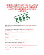 HESI MILESTONE #2 VERSION A AND B LATEST QUESTIONS AND CORRECT ANSWERS (VERIFIED ANSWERS) AGRADE