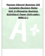 Pearson-Edexcel-Business-IAS  Complete-Revision-Notes  Unit-2=Managing-Business  Activities =(-Paper