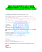 CRCST EXAM QUESTIONS AND CORRECT  ANSWERS 300 REAL EXAM QUESTIONS AND  ANSWERS LATEST 2022-2023 | VERIFIED ANSWERS
