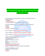 CNA WRITTEN EXAM (PROMETRIC PRACTICE TEST) LATEST  2022-2023 EXAM WITH 300+ QUESTIONS AND ANSWERS  (VERIFIED ANSWERS)