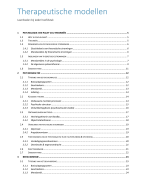 Samenvatting therapeutische modellen