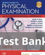 Seidel's Guide to Physical Examination An Interprofessional Approach 10th Edition Test Bank