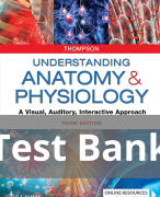 Understanding Anatomy & Physiology 3rd Edition Gale Sloan Thompson Test Bank
