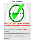 WGU D027 Course Material Questions with Complete Solutions Best Rated A+. 
