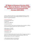 ATI Maternal Newborn Nursing 2022- 2023 / Maternal Newborn ATI Exam 500+  Questions And Answers|Graded  A(Latest 2022-2023)