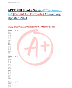 APEX NIH Stroke Scale- All Test Groups  A-F (Patient 1-6 Complete) Answer key  Updated 2024