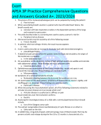 APEA 3P Practice Comprehensive Questions  and Answers Graded A+. 2023/2024 
