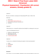 NR511 Week 8 Final Exam Latest 2023 Advanced  Physical Assessment: Chamberlain (All correct answers, Already graded A)   