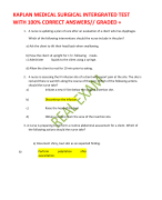 KAPLAN MEDICAL SURGICAL INTERGRATED TEST WITH 100% CORRECT ANSWERS// GRADED +