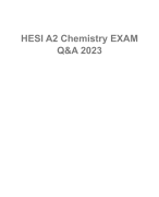 HESI A2 Chemistry EXAM Q&A 2023