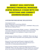 NEWEST 2024 CERTIFIED DEFENCE FINANCIAL MANAGER (CDFM) MODULE 2 EXAM WITH 550 QUESTIONS AND CORRECT ANSWERS/GRADED A+ 
