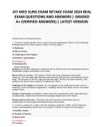 ATI MED SURG EXAM RETAKE EXAM 2024 REAL EXAM QUESTIONS AND ANSWERS | GRADED A+ (VERIFIED ANSWERS) | LATEST VERSION