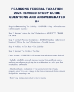 PEARSONS FEDERAL TAXATION 2024 REVISED STUDY GUIDE QUESTIONS AND ANSWERS/RATED A+ 