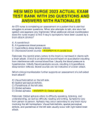 HESI MED SURG 1 FINAL EXAM TEST BANK LATEST  2024 ACTUAL EXAM 350 QUESTIONS AND CORRECT  DETAILED ANSWERS WITH RATIONALES (VERIFIED  ANSWERS) |ALREADY GRADED A+