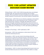 PSYC 1100 LATEST UPDATED 2024/2025 EXAM REVIEW 