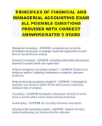 PRINCIPLES OF FINANCIAL AND MANAGERIAL ACCOUNTING EXAM ALL POSSIBLE QUESTIONS PROVIDED WITH CORRECT ANSWERS/RATED 5 STARS 