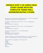 UWORLD STEP 2 CK USMLE REAL STUDY GUIDE WITH 900 COMPLETE TERMS WELL ANSWERED/RATED 5 STAR