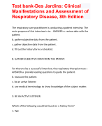 Test bank-Des Jardins: Clinical Manifestations and Assessment of Respiratory Disease, 8th Edition