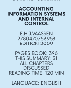 Summary Accounting Information Systems And Internal Control - E.H.J.Vaasen - all chapters discussed