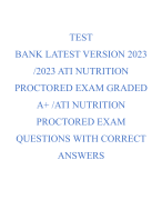 TEST BANK LATEST VERSION 2023 /2023 ATI NUTRITION PROCTORED EXAM GRADED A+