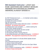 SSI Assistant Instructor LATEST 2023  EXAM QUESTIONS AND CORRECT DETAILED  ANSWERS WITH RATIONALES (VERIFIED  ANSWERS) |ALREADY GRADED A+