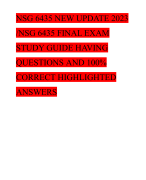 NSG 6435 NEW UPDATE 2023 /NSG 6435 FINAL EXAM STUDY GUIDE HAVING QUESTIONS AND 100% CORRECT HIGHLIGHTED ANSWERS