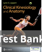 Clinical Kinesiology and Anatomy 7th Edition Lynn S. Lippert Test Bank