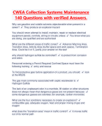 CWEA Collection Systems Maintenance 140 Questions with verified Answers.