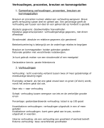 Verhoudingen procenten breuken en kommagetallen